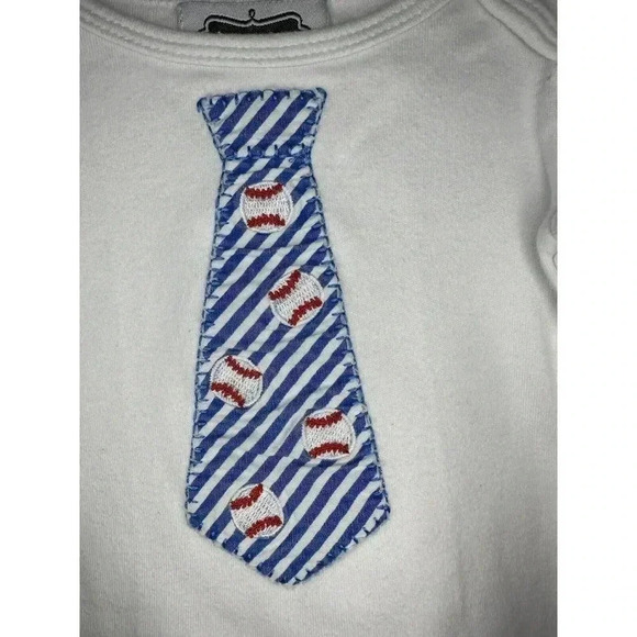Mud Pie, Baby Boy Or Unisex 0-3 Month Baseball Gown - Picture 3 of 6